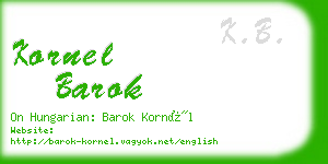 kornel barok business card